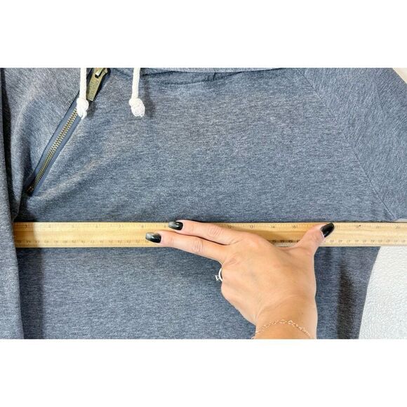 Ampersand Avenue Light Gray Double Hoodie Layered Women's Small - Picture 10 of 11